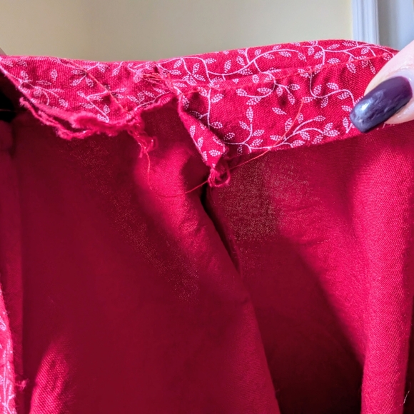 Vintage Red Floral Midi Maxi Skirt - Picture 6 of 6